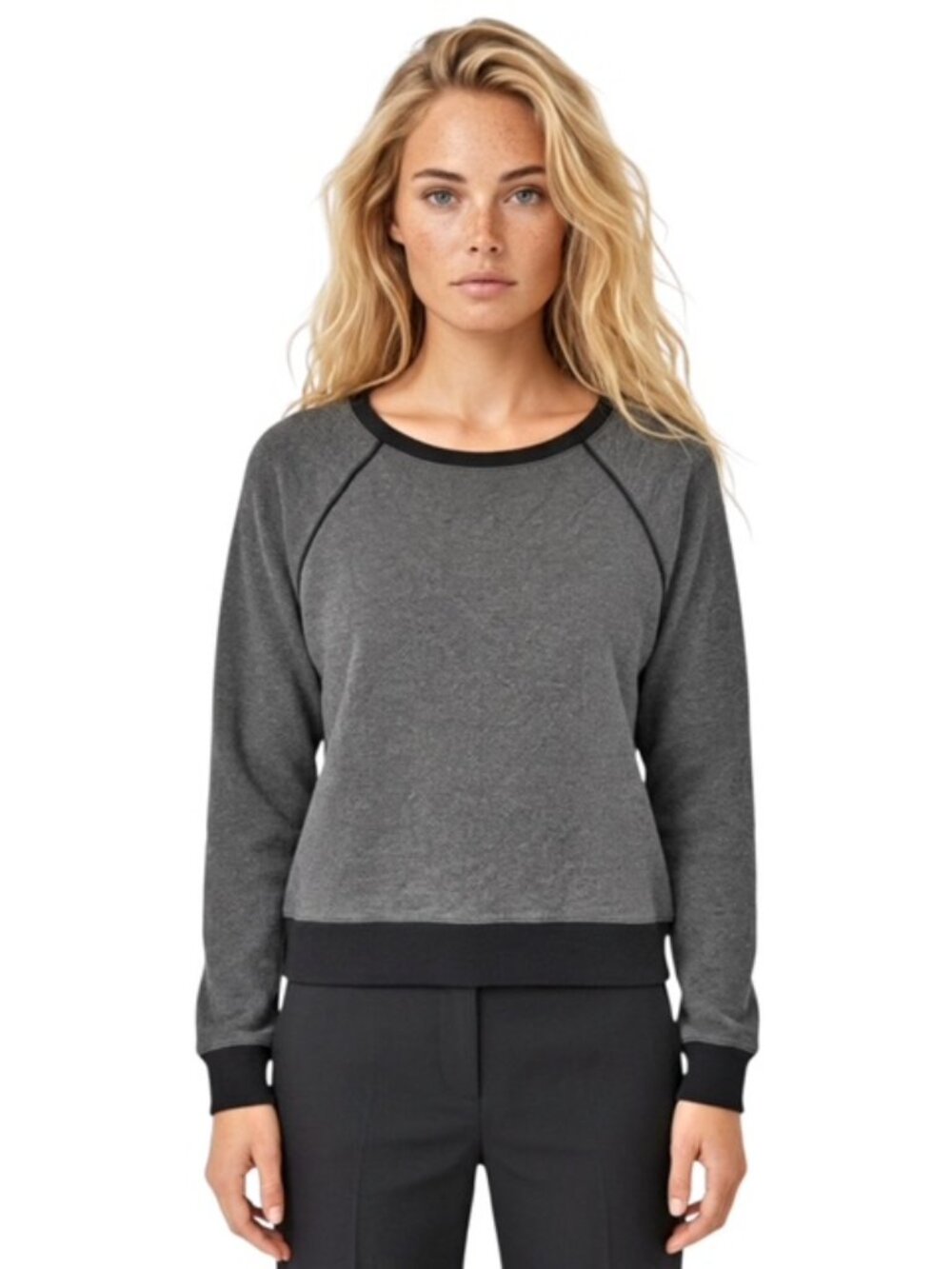 Lululemon Medium Large Crew Love Pullover Heather Speckled Black